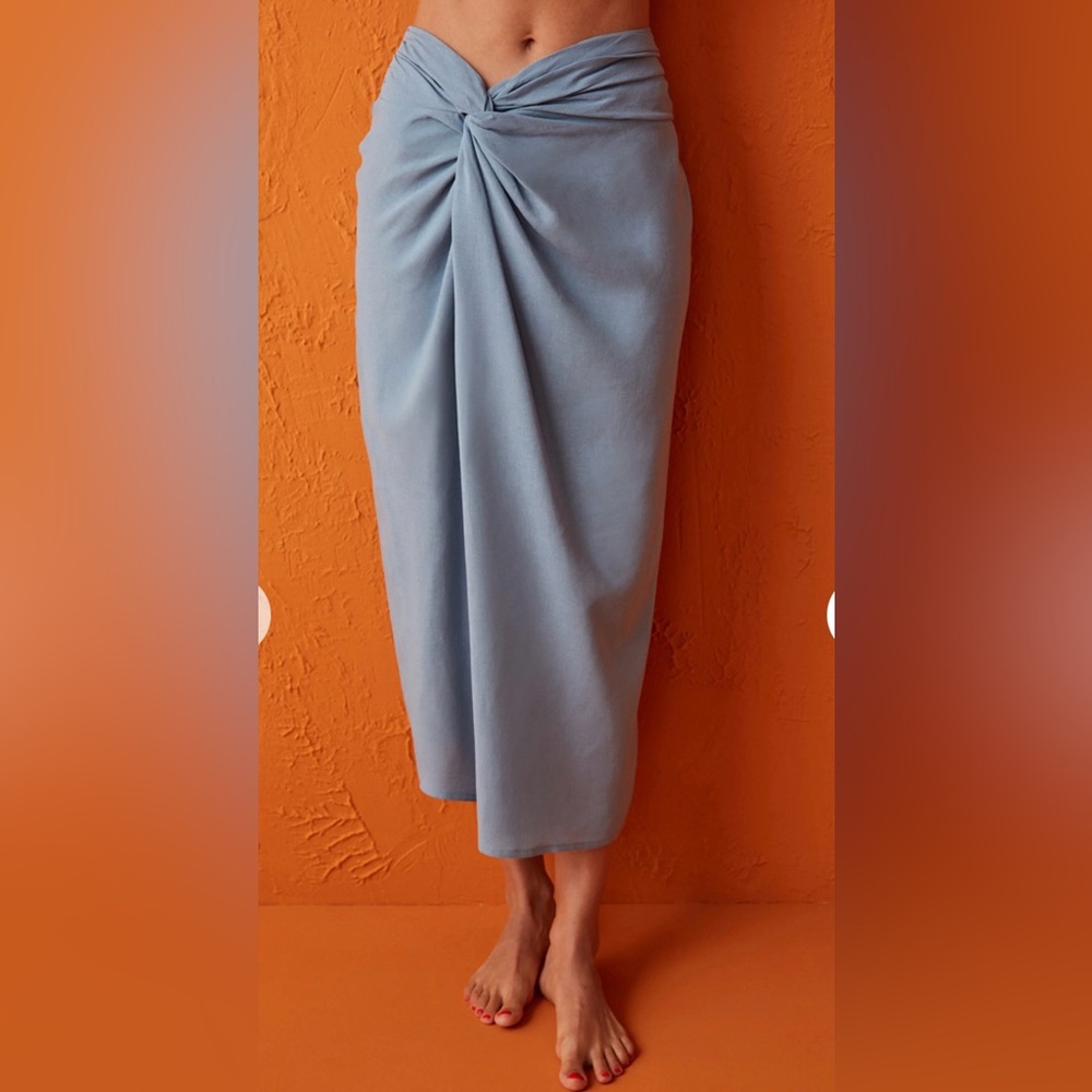Boho Blue Draped Skirt